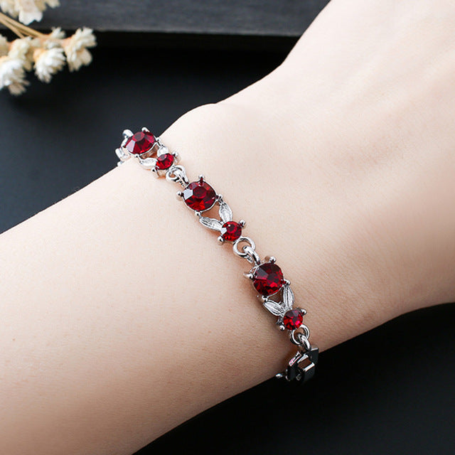 Charm blue crystal bracelets woman for wedding jewelry