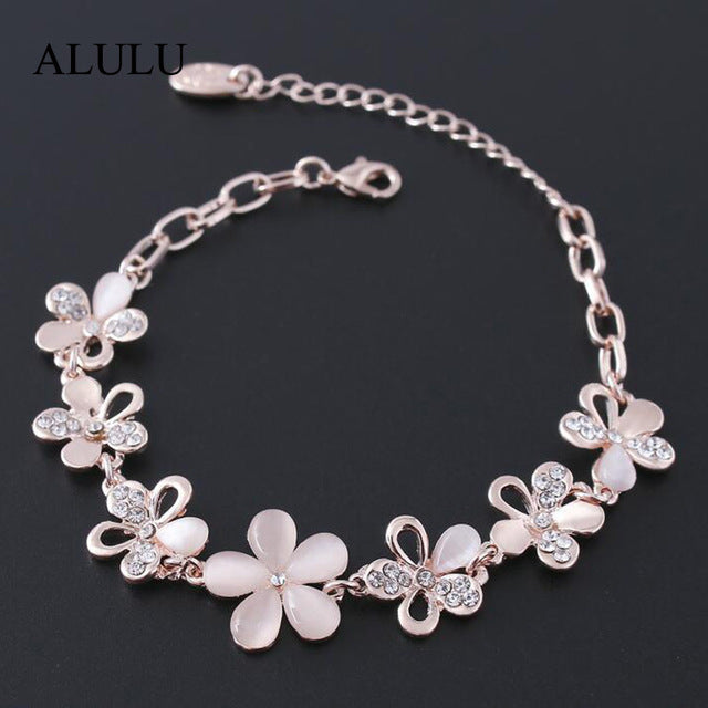 Charm blue crystal bracelets woman for wedding jewelry
