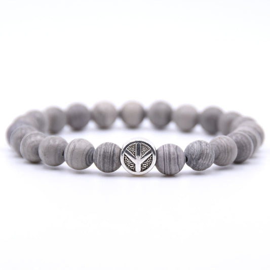 charm nature stone bracelet beads peace sign best charm gift 18 styles