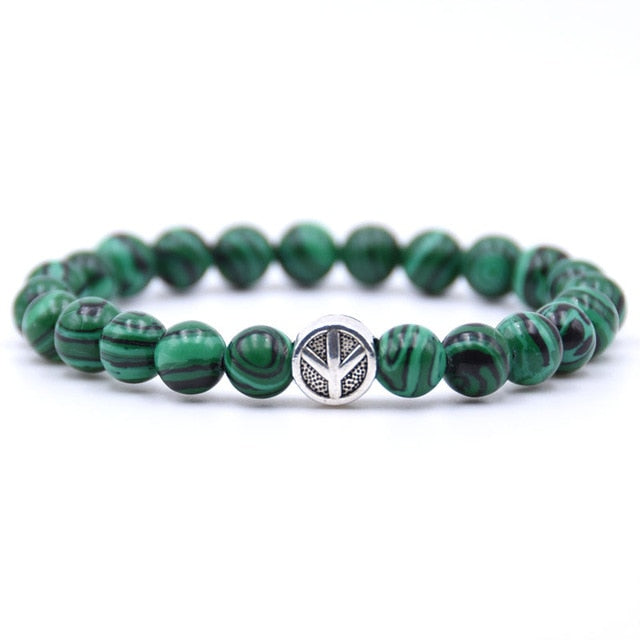 charm nature stone bracelet beads peace sign best charm gift 18 styles