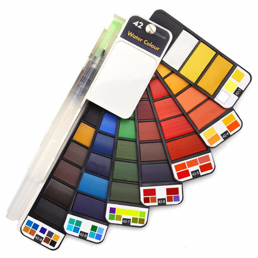 42colors solid watercolor set pigment paints art painting drawing