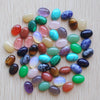 mixed natural stone oval tiger eye opal stone beads 50pcs decoration crafts