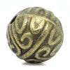 Antique spacer beads bronze pattern carved round decoration crafts