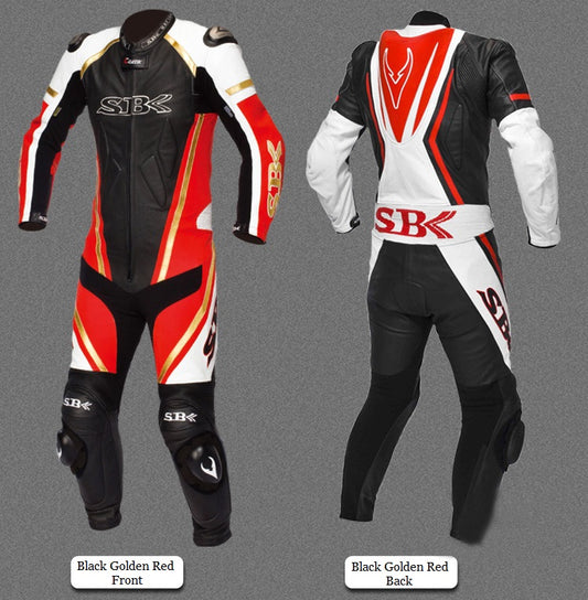 Leather Motorcycle Racing Suit Biker Knights for Men