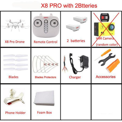 X8 Pro GPS RC Drone Camera FPV Altitude Hold Selfie Helicopter Drone Quadcopter