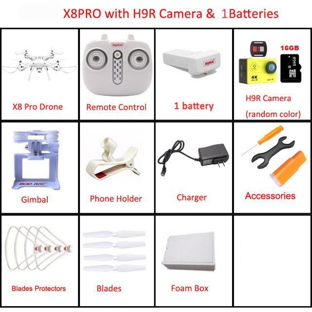 X8 Pro GPS RC Drone Camera FPV Altitude Hold Selfie Helicopter Drone Quadcopter