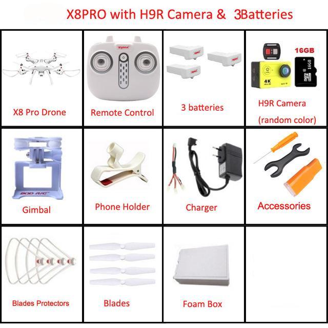 X8 Pro GPS RC Drone Camera FPV Altitude Hold Selfie Helicopter Drone Quadcopter