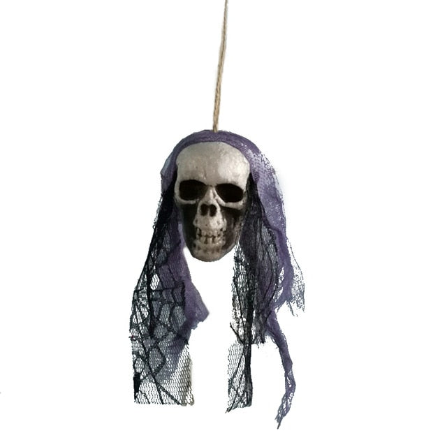 Halloween decor DIY skull bride head hanging funny party festival