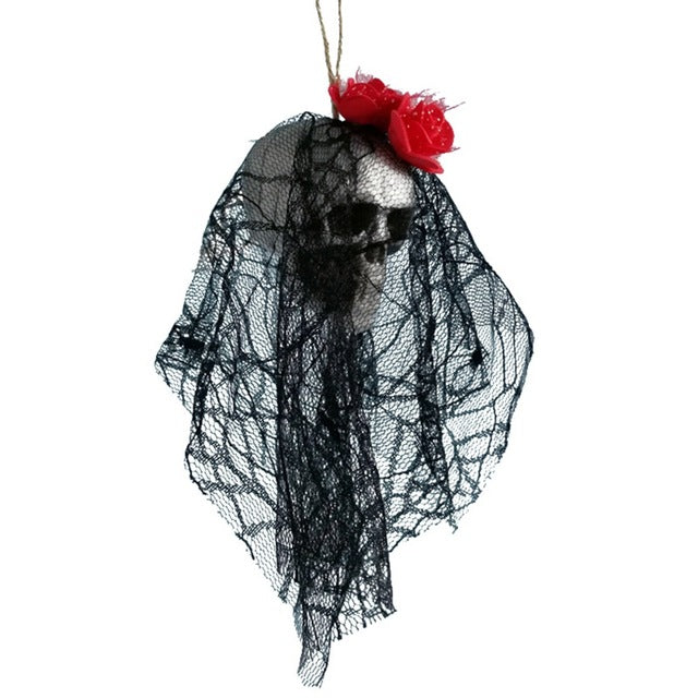 Halloween decor DIY skull bride head hanging funny party festival