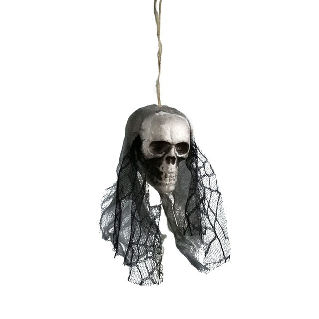 Halloween decor DIY skull bride head hanging funny party festival