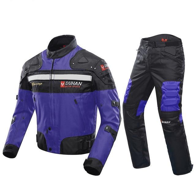 Motorcycle jackets and pants off road body armor riding clothing set men