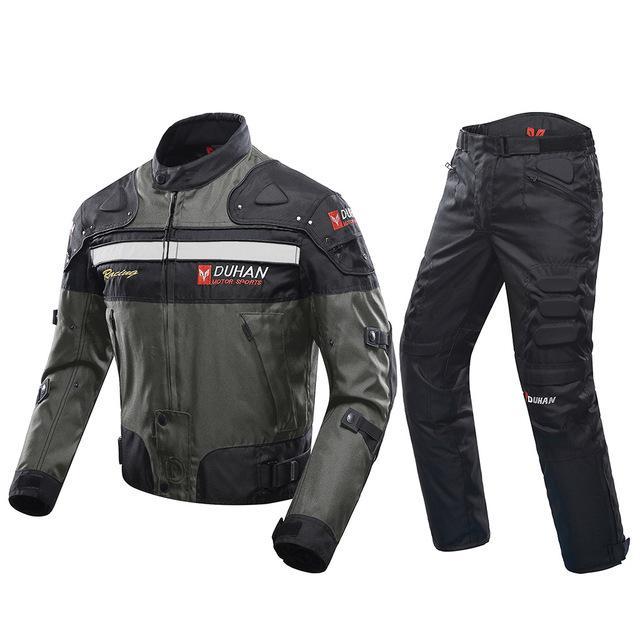 Motorcycle jackets and pants off road body armor riding clothing set men
