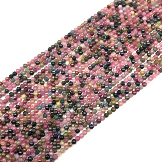 Natural stone beads tourmaline colorful DIY jewelry making decoration crafts