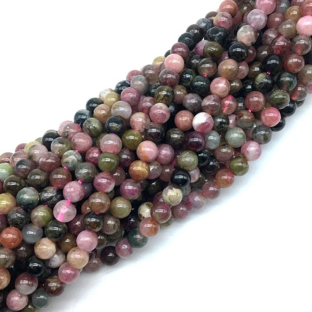 Natural stone beads tourmaline colorful DIY jewelry making decoration crafts