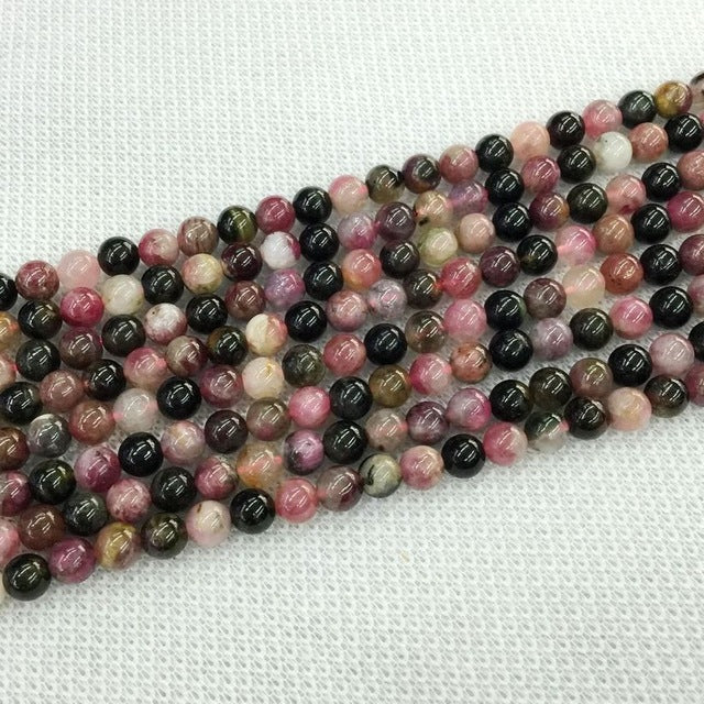 Natural stone beads tourmaline colorful DIY jewelry making decoration crafts