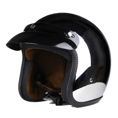 Vintage motorcycle helmet scooter cruiser chopper vespa helmets leather 3/4 open face