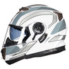 Full face Motorcycle Helmet flip up skull art paint dot dual visor safety