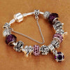 Vintage charm bracelet women silver plated DIY jewelry gift