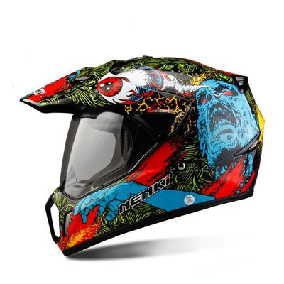 Men motorcycle helmet full face racing red painting art