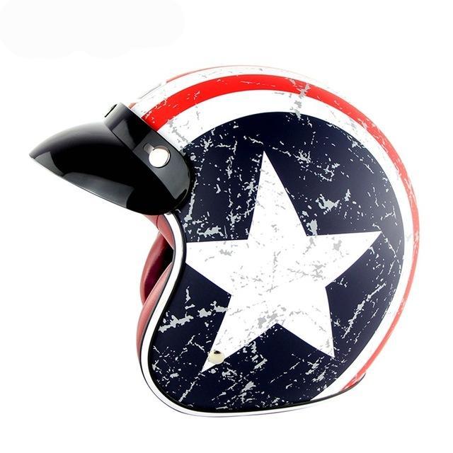 Vintage retro motorcycle helmet open face scooter chopper old school helmets