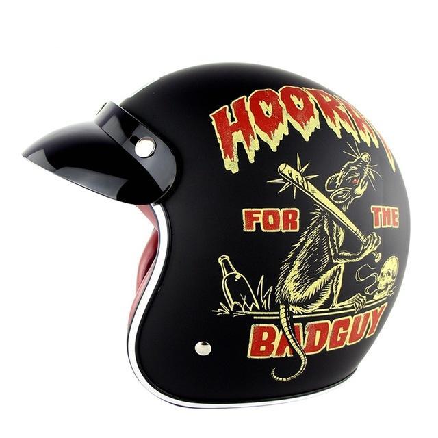 Vintage retro motorcycle helmet open face scooter chopper old school helmets