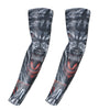 Skull motorcycle arm sleeves warmers cycling bicycle ridding golf cuff