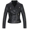 New leather biker jacket soft coats motorcycle lady streetwear