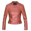 New leather biker jacket soft coats motorcycle lady streetwear