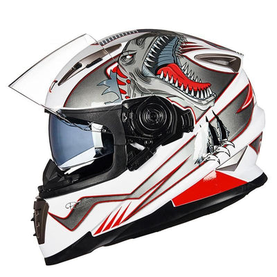 Full face motorcycle helmet racing for men double lens anti-fog sport helmets