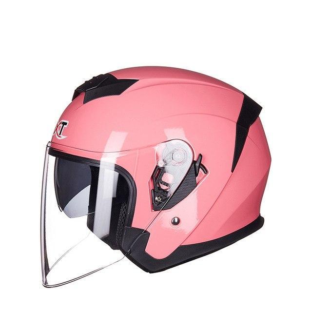 Open face scooter helmet dual lens electric motorcycle joke helmets