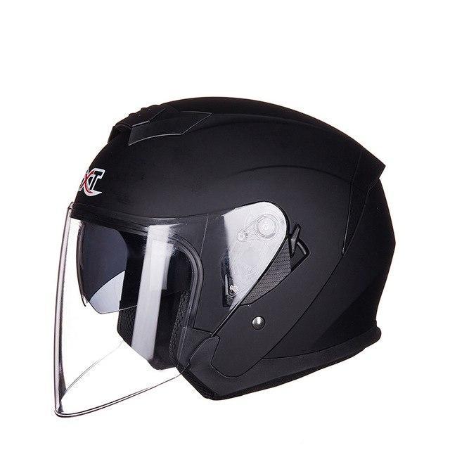 Open face scooter helmet dual lens electric motorcycle joke helmets