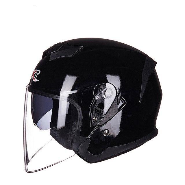 Open face scooter helmet dual lens electric motorcycle joke helmets