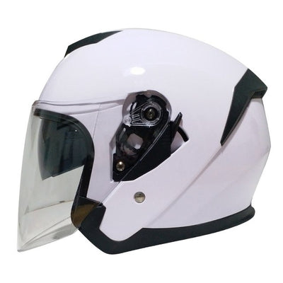 Open face scooter helmet dual lens electric motorcycle joke helmets