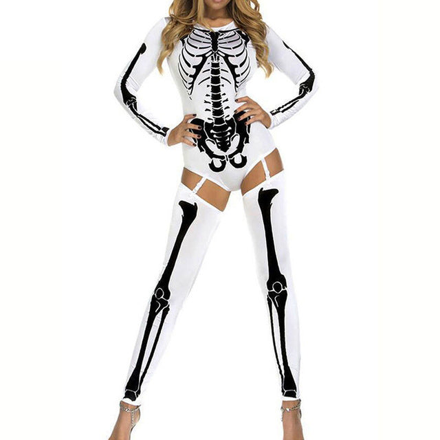 Skull halloween costumes ghost zombie vampire devil cosplay party