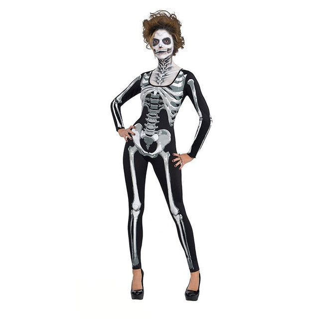 Skull halloween costumes ghost zombie vampire devil cosplay party