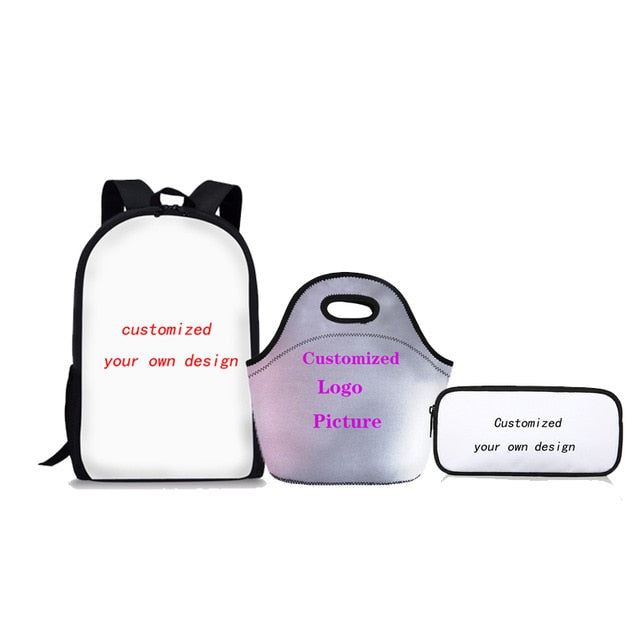 Vintage canvas backpack African traditional printed bags set school bag girls students 3pcs