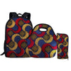 Vintage canvas backpack African traditional printed bags set school bag girls students 3pcs