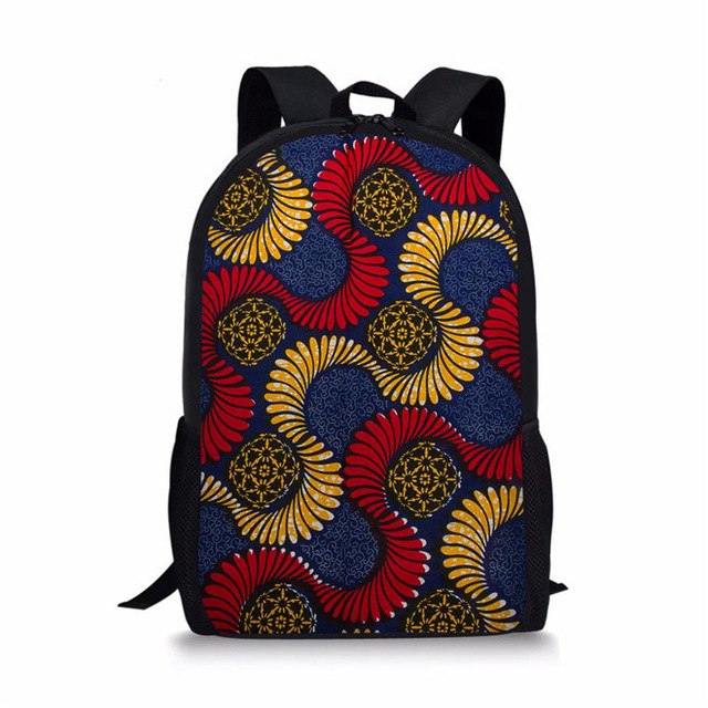 Vintage canvas backpack African traditional printed bags set school bag girls students 3pcs