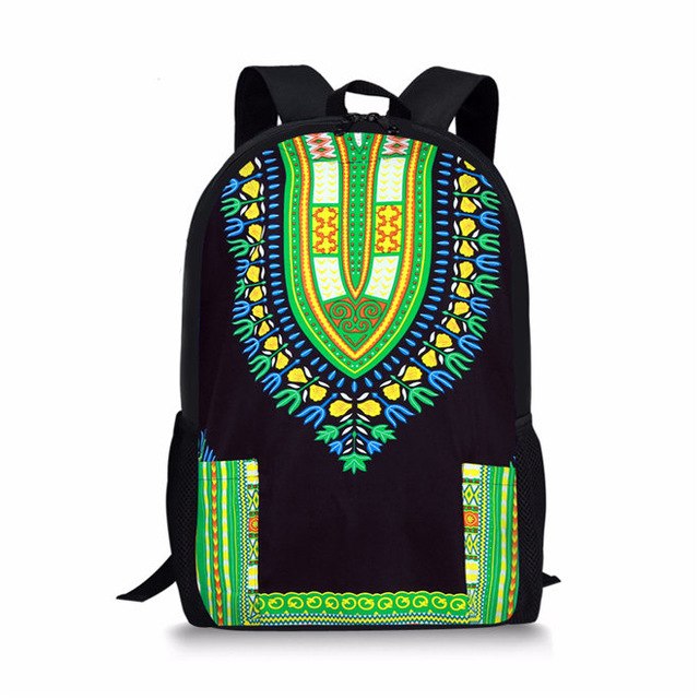 Vintage canvas backpack African traditional printed bags set school bag girls students 3pcs