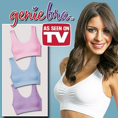 sports bra genie bra push up breast body shape wireless bra removable pads women