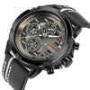 Men wristwatch leather watch quartz sport 24 hour display relogio masculino