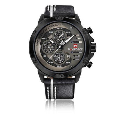 Men wristwatch leather watch quartz sport 24 hour display relogio masculino