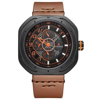 Army military wristwatch men leather business watch quartz chronograph sports