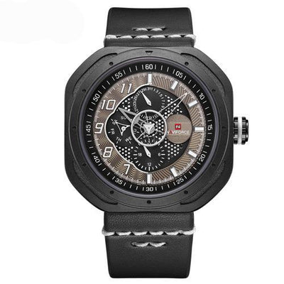 Men wristwatch leather date quartz watches sport relogio masculino outdoor