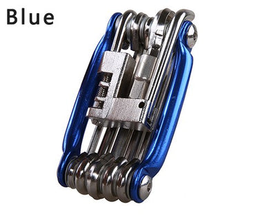 multifunction bike repair folding cycling tools knife chain cutter wrench11in1