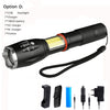 Tactical led flashlight portable torch 8000 lums use 18650 battery outdoor camping
