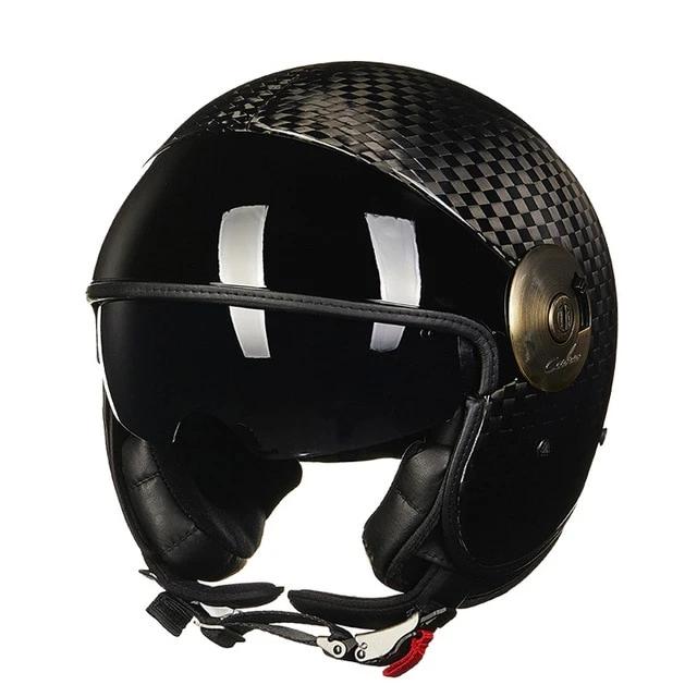 Vintage motorcycle helmet vespa helmet retro scooter open face carbon fiber helmets