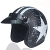 vintage motorcycle helmet leather 4/3 half open face vespa helmets retro