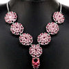 Vintage 925 silver necklace jewelry charm pink sapphire for woman wedding party gifts