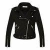 Leather biker jacket women matte motorcycle coat lady fashion